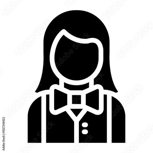 Waitress Vector Design Icon Style