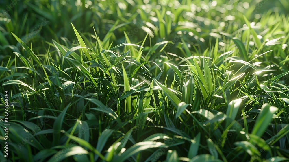 Lush green grass. Close-up of vibrant green grass illuminated by sunlight, showcasing nature's beauty and tranquility. Lush green grass. Close-up of vibrant green grass illuminated by sunlight, showcasing nature's beauty and tranquility.