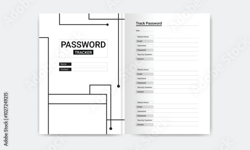 Password Tracker Journal Logbook Template for KDP Interior