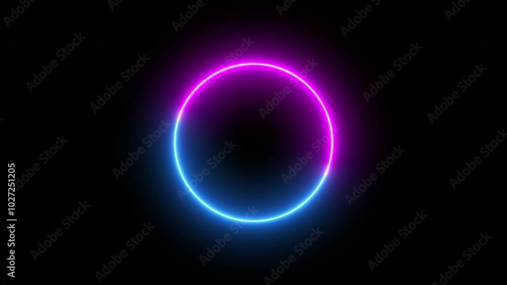 Loading - Neon spinning circle on black background Loading - Neon spinning circle on black background