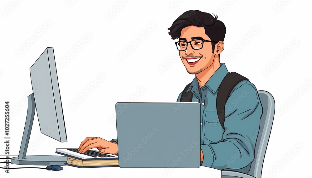 Latin University Student Studying Latin University Student Studying