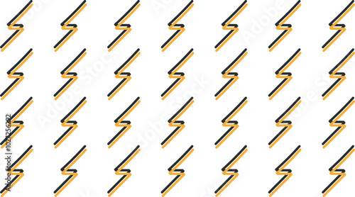The screen shows rows of yellow lightning. Art on the topic of electromagnetism research, laboratory experiments with electricity, and so on.