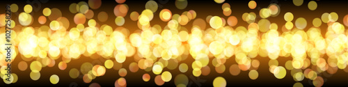Golden candle light with overlay bokeh effect on dark bg. Blurred yellow circle sequins pattern. Memorial or celebration night background. Vector illustration with gradient mesh