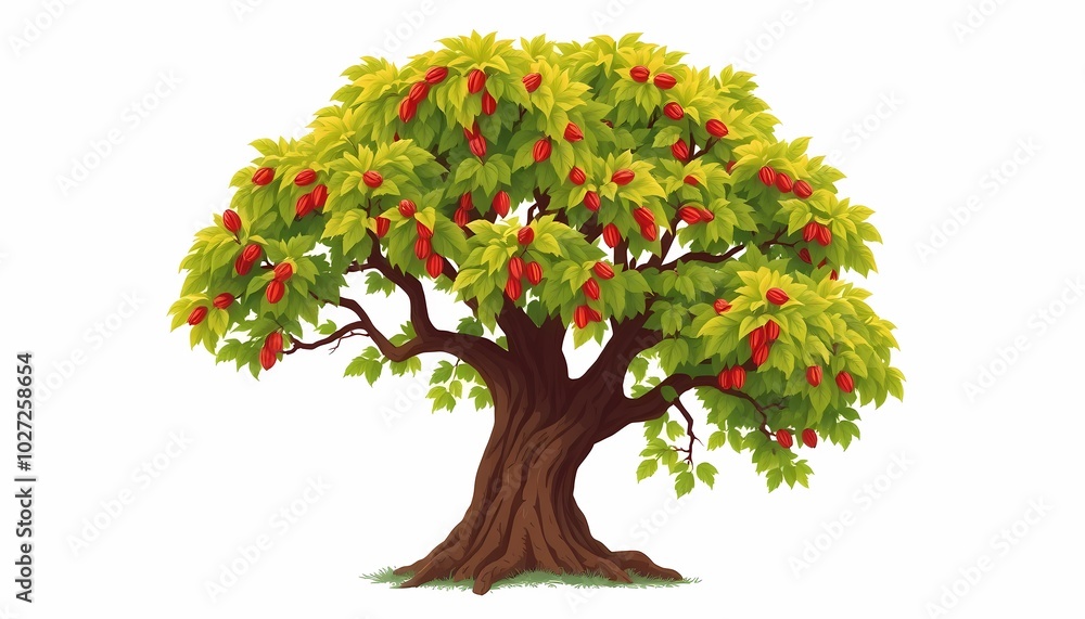 Naklejka premium Lush Pecan Tree