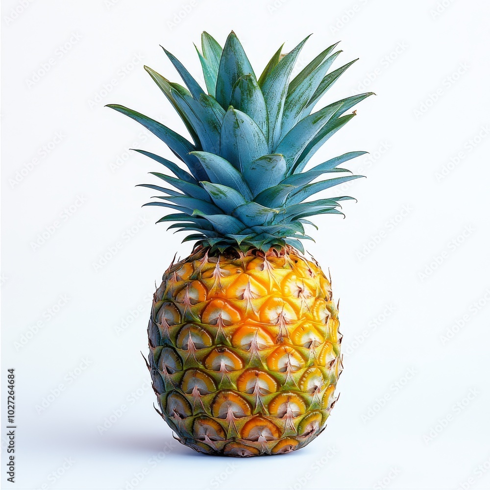 Fototapeta premium Pineapple isolated on white background. Generative AI