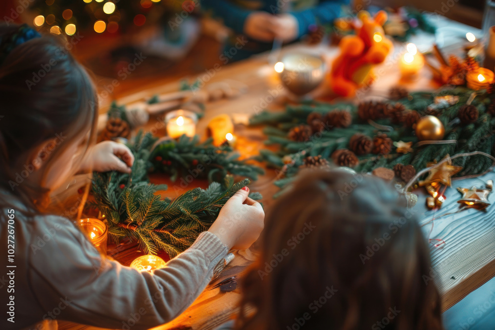 A creative New Year family activity with a DIY craft station, where everyone makes their own 2024-themed decorations A creative New Year family activity with a DIY craft station, where everyone makes their own 2024-themed decorations