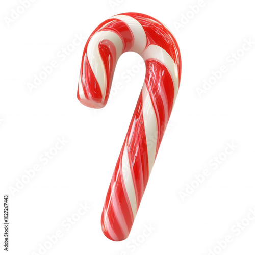 A red and white candy cane, transparent background