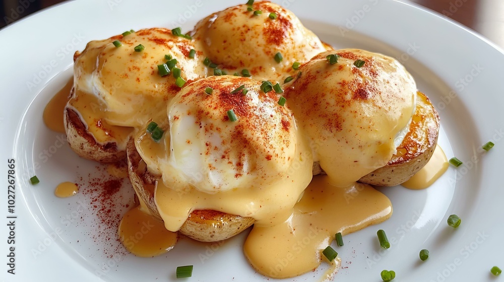 Indulge in Savory Eggs Benedict: A Gourmet Breakfast Delight with Creamy Hollandaise Sauce Indulge in Savory Eggs Benedict: A Gourmet Breakfast Delight with Creamy Hollandaise Sauce