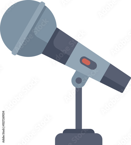 Classic stage microphone is waiting to amplify someone's voice