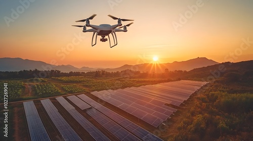High tech Drone Hovering Ov...
