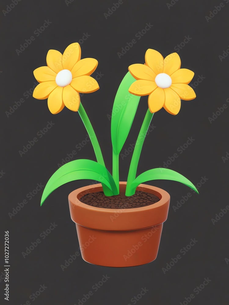3D Rendered Flower Pot 3D Rendered Flower Pot