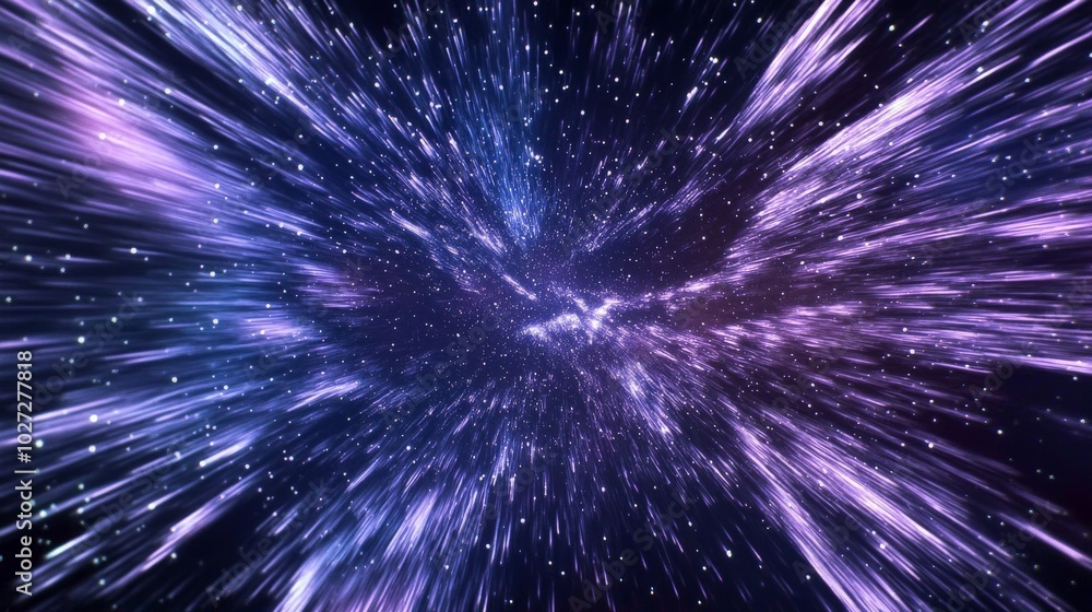 Fototapeta premium Cosmic Hyperspace: A Dazzling Voyage Through the Cosmic Void