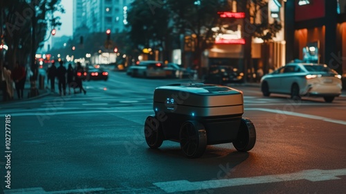 Autonomous Delivery Robot Navigating City Street