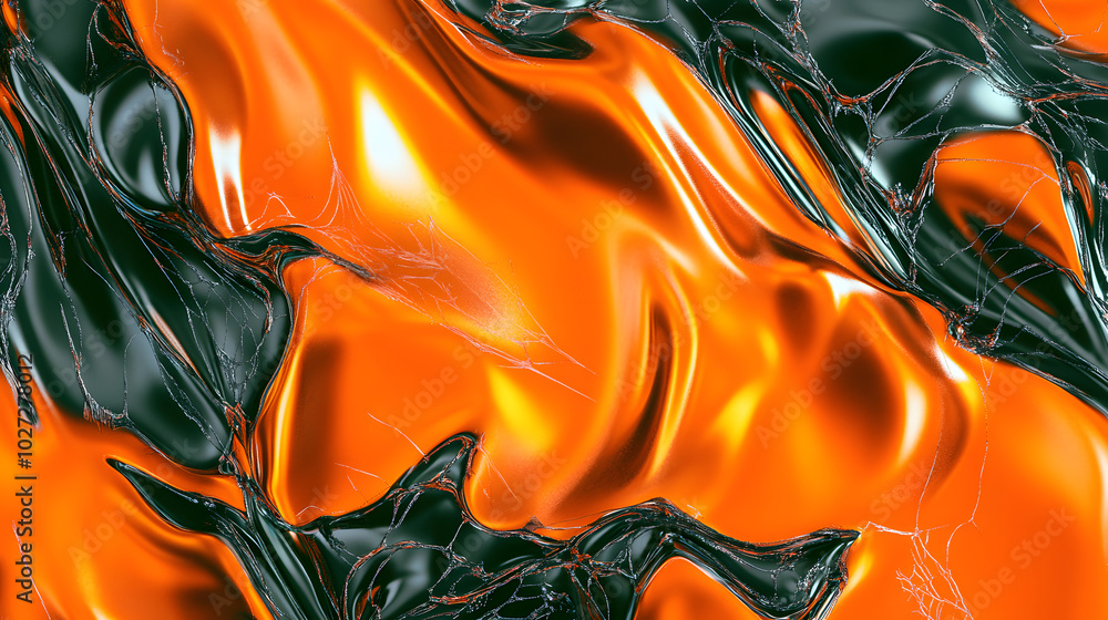 Obraz premium Orange and Green Halloween Swirls