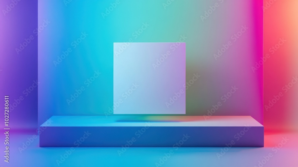 A vibrant gradient background blends vivid green, blue, and purple colors, showcasing a clean white rectangular shape centrally positioned, perfect for storytelling or presentations. A vibrant gradient background blends vivid green, blue, and purple colors, showcasing a clean white rectangular shape centrally positioned, perfect for storytelling or presentations.