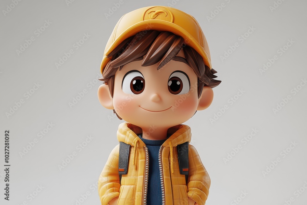 Cartoon character 3d style white background Cartoon character 3d style white background