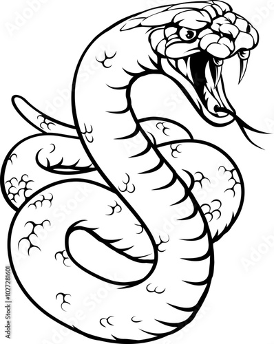 A snake animal sport team cartoon mascot