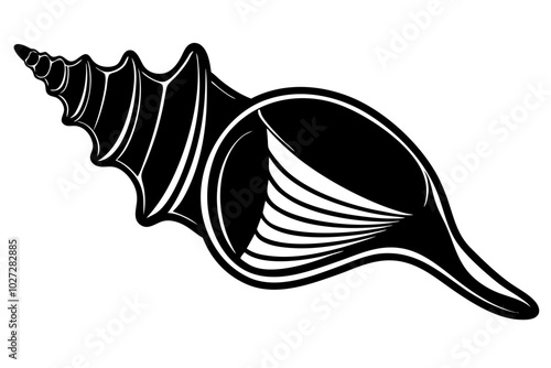 wind instruments conch shell  silhouette icon