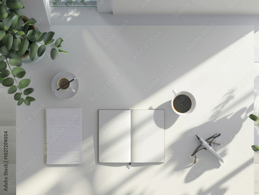 A minimalist vision board with New Year goals for travel, fitness, and personal growth, set against a clean, inspiring workspace A minimalist vision board with New Year goals for travel, fitness, and personal growth, set against a clean, inspiring workspace