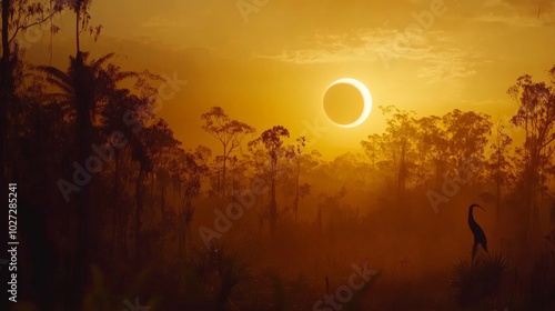 Enchanting Solar Eclipse in a Tropical Wilderness Landscape