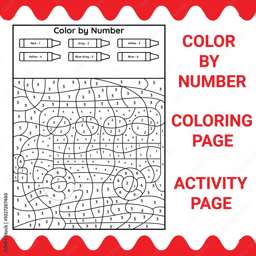 Fototapeta premium Color By Number Coloring & Activity Page 