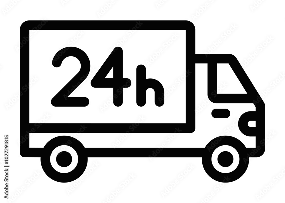 Simple delivery truck icon with Simple delivery truck icon with