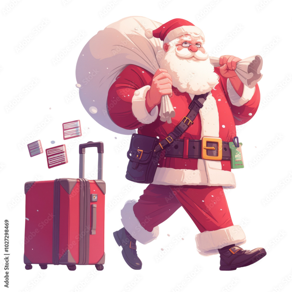 Santa's Journey Through the Airport with Luggage Santa's Journey Through the Airport with Luggage