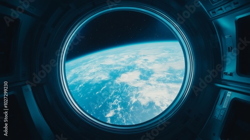 Obraz na płótnie View of Earth from a spacecraft window. w salonie