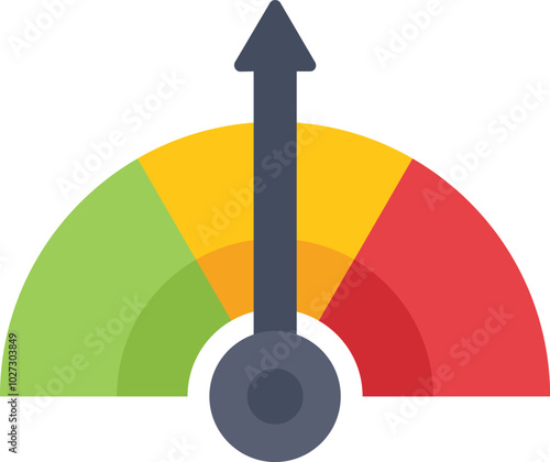 Speedometer with arrow pointing high indicating successful performance