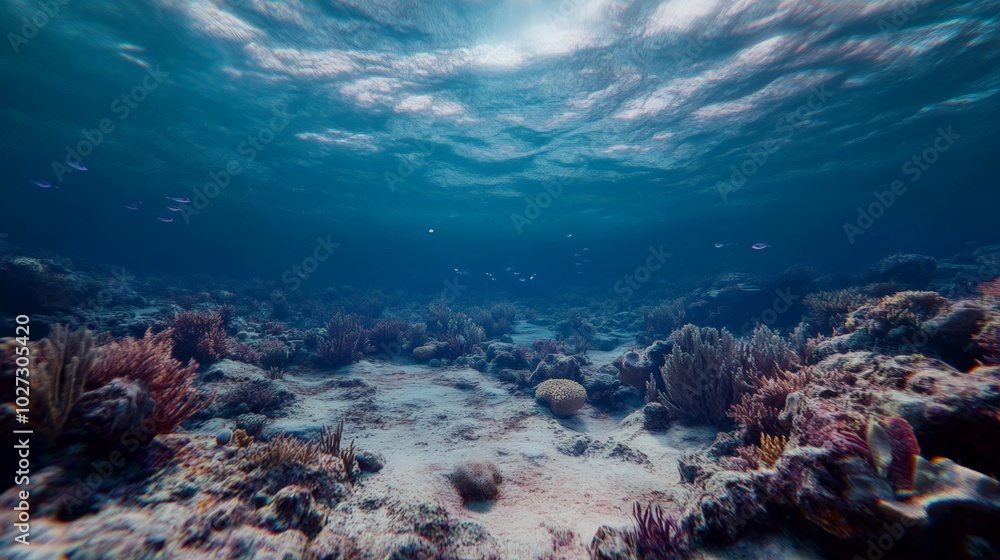 Fototapeta premium Mesmerizing Underwater Wonderland: A Kaleidoscope of Coral and Aquatic Life