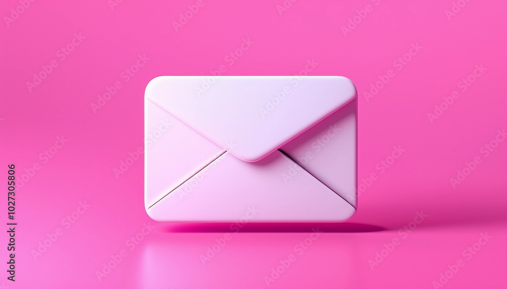 3d email icon on a pink background, symbolizing digital communication 3d email icon on a pink background, symbolizing digital communication