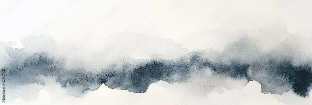 Soft gradient of diluted ink with natural watercolor like transitions and light, wispy edges