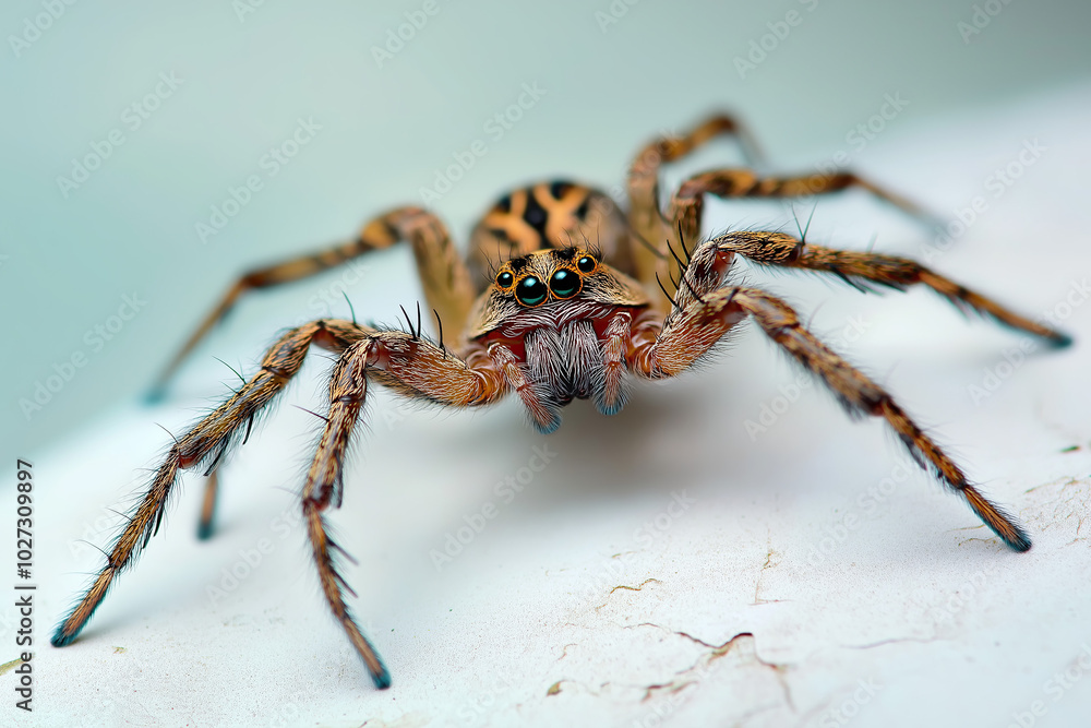 animal by ai // spider closeup, arachnid with brown, orange and black fur, hairy legs, big eyes, photorealistic animal by ai // spider closeup, arachnid with brown, orange and black fur, hairy legs, big eyes, photorealistic
