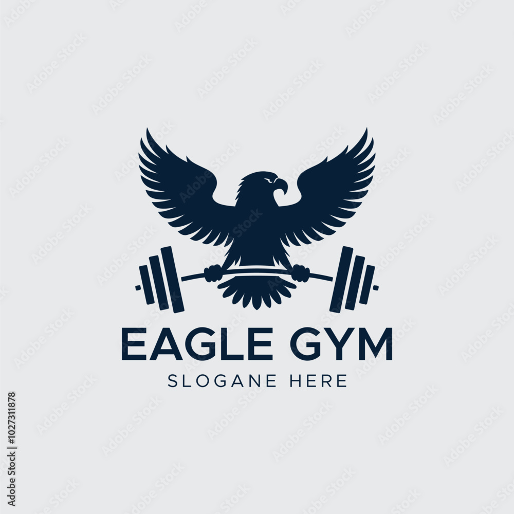 Obraz premium eagle fitness and gym logo. with vector template