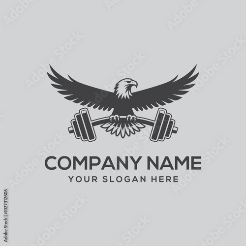 eagle fitness and gym logo. with vector template