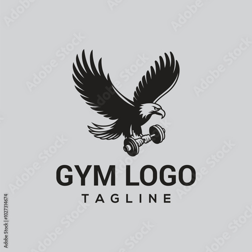 eagle gym and fitness logo concept with vector template design