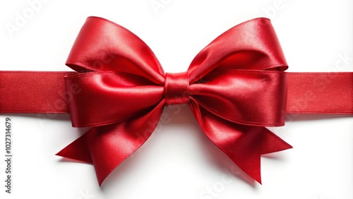 Captivating night photography featuring a red ribbon bow against a white background, perfect for seasonal decor and creative gifting inspiration. Ideal for festive occasions.