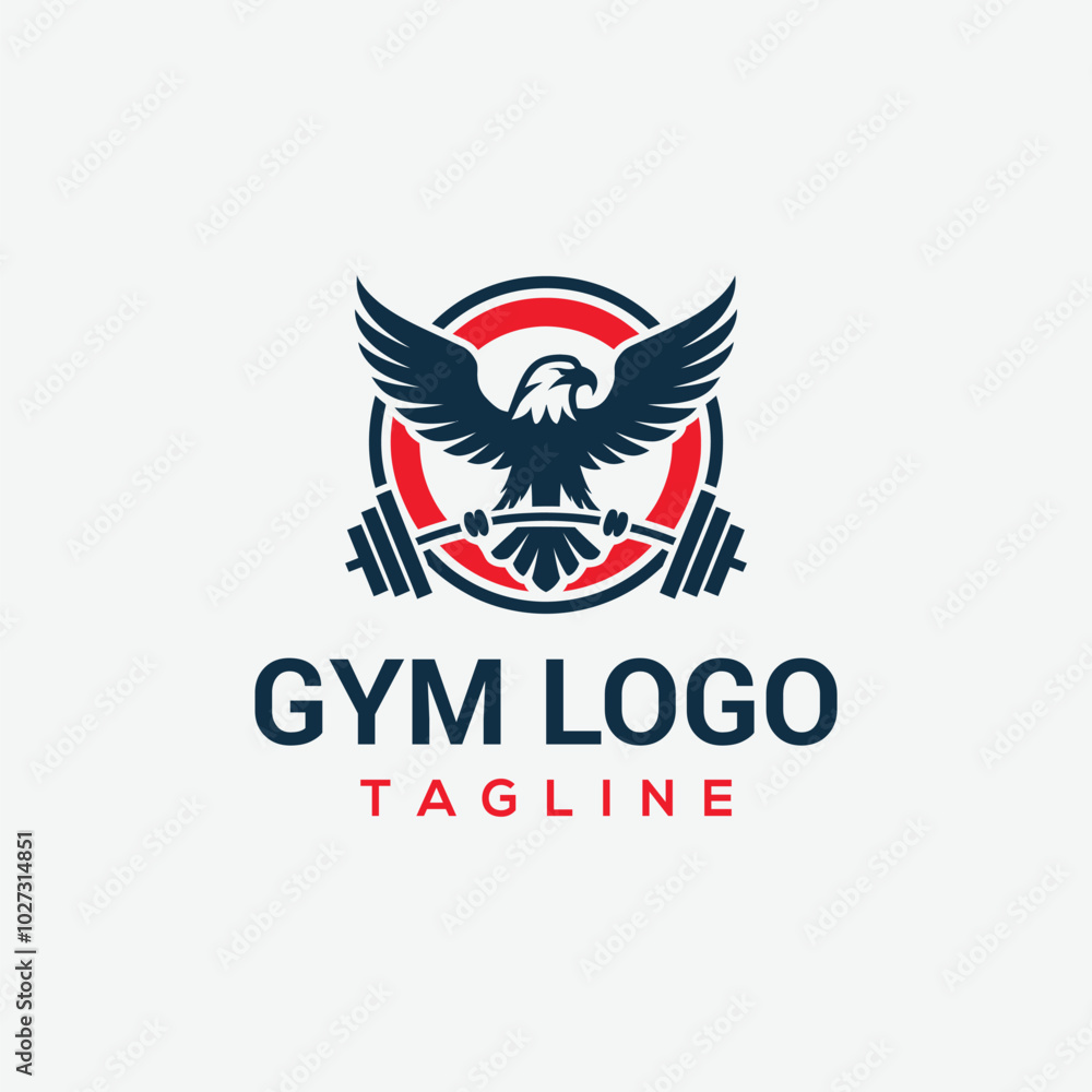 eagle gym and fitness logo concept with vector template design eagle gym and fitness logo concept with vector template design