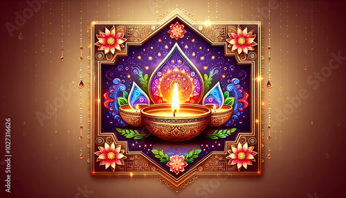 Diwali Celebration with Family and Festive Decor photo