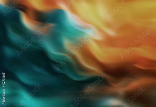 Abstract gradient background with teal and orange hues.