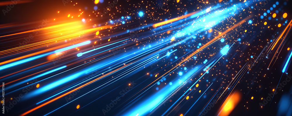 Abstract Glowing Data Streams in Motion Abstract Glowing Data Streams in Motion