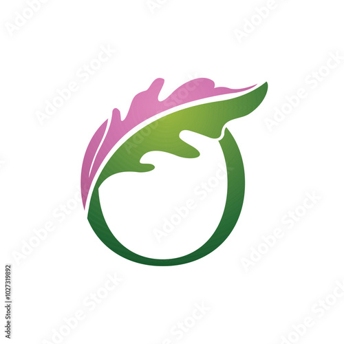 Vector Single Letter O Nature Logo