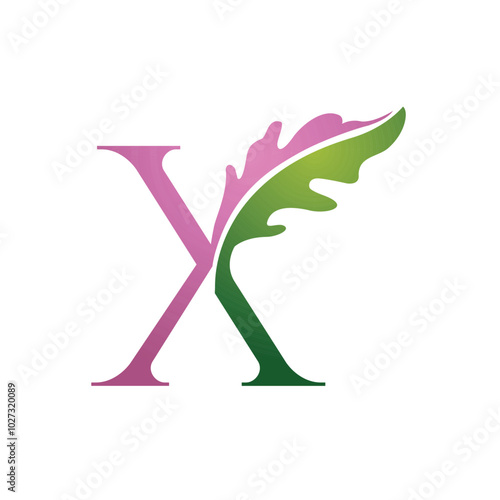 Vector Single Letter X Nature Logo