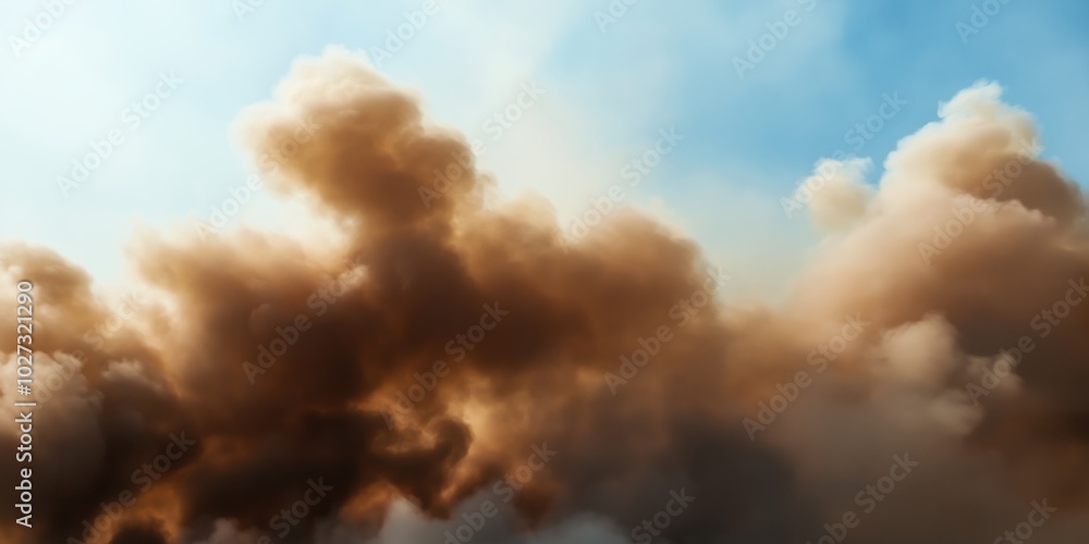 Dense, dark smoke plumes rise against a backdrop of clear blue skies, highlighting air pollution and environmental challenges faced by modern societies. Dense, dark smoke plumes rise against a backdrop of clear blue skies, highlighting air pollution and environmental challenges faced by modern societies.