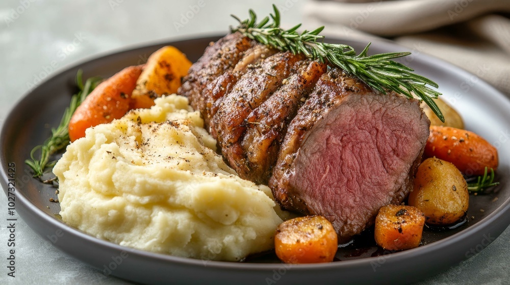 Delicious Roast Beef with Creamy Mashed Potatoes and Seasonal Vegetables for a Perfect Dinner Experience Delicious Roast Beef with Creamy Mashed Potatoes and Seasonal Vegetables for a Perfect Dinner Experience