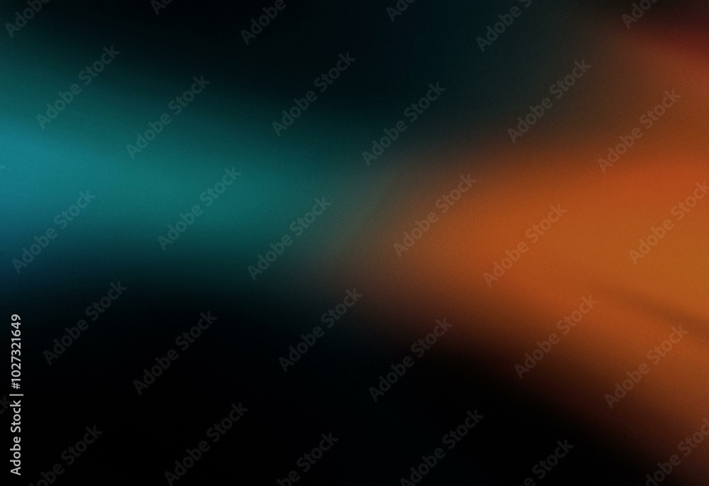 Fototapeta premium Abstract gradient background in blue and orange with grainy texture.