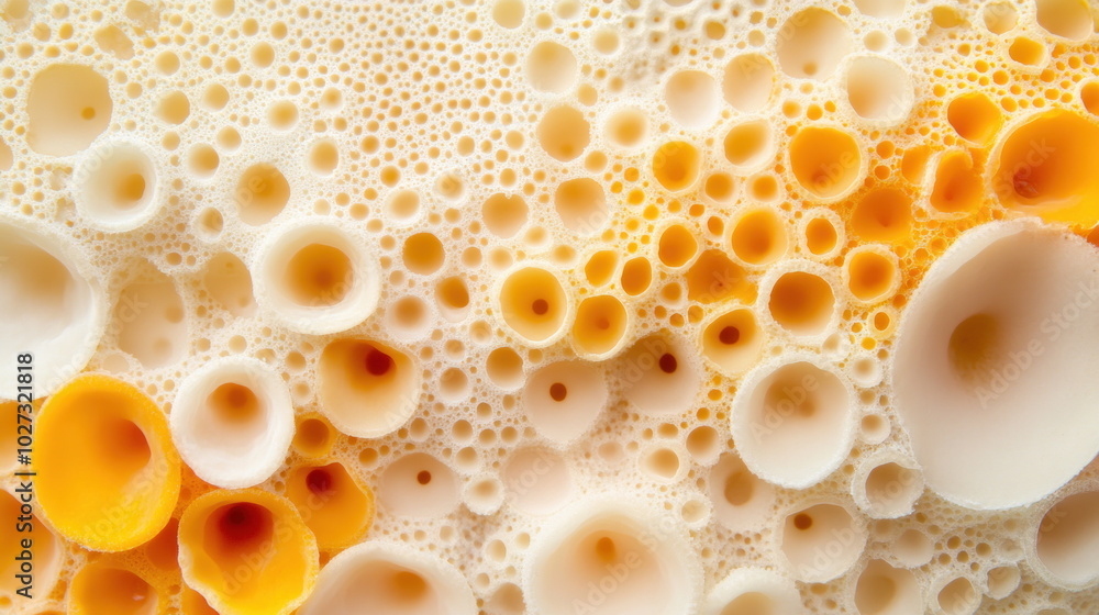 Abstract Foam Texture with Yellow and White Bubbles. Abstract Foam Texture with Yellow and White Bubbles.