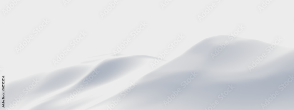 Fototapeta premium White snow mountain. White terrain.