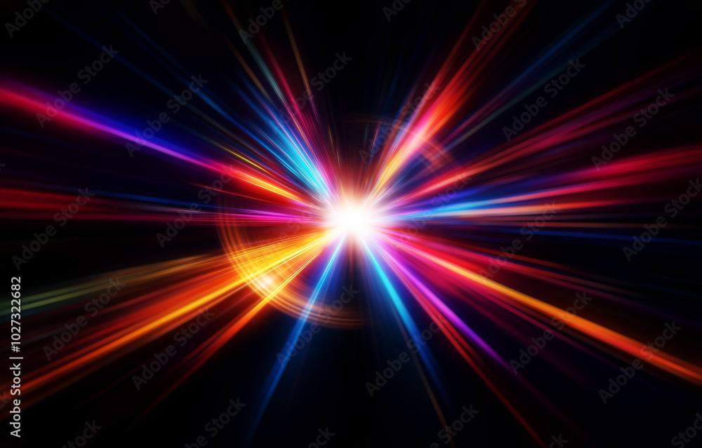 Abstract digital art with streaks of light in various colors converging at the center, creating a dynamic and energetic effect. Abstract digital art with streaks of light in various colors converging at the center, creating a dynamic and energetic effect.