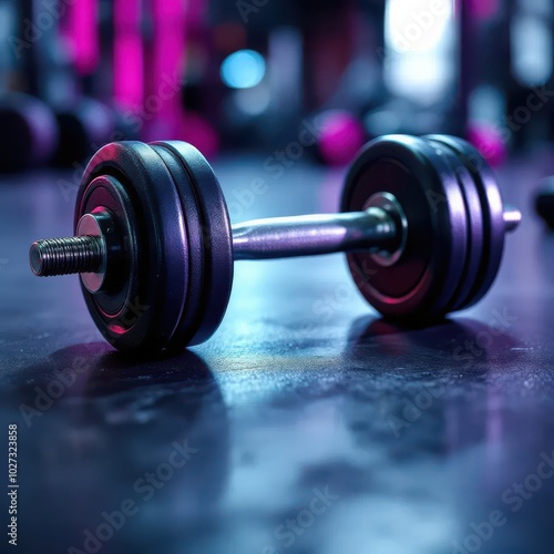 dumbbell on the gym floor